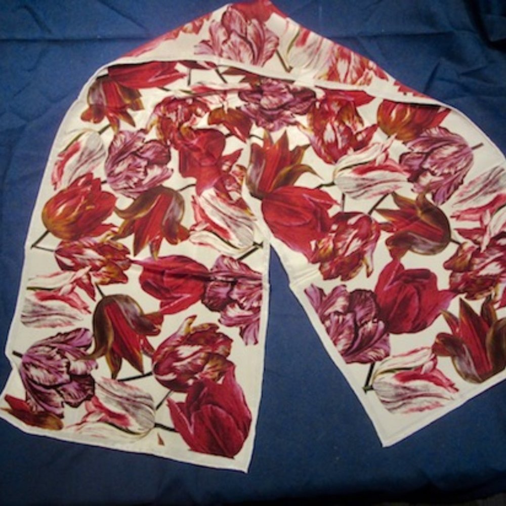 Vintage But New Tulip Silk Scarf (Royal Horticultural)